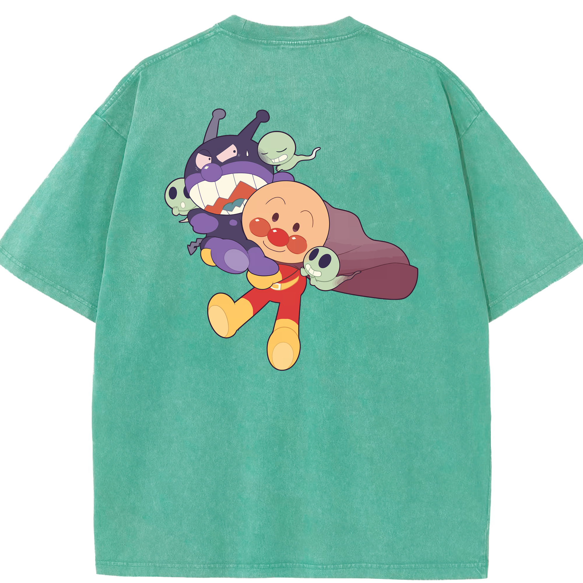（画像用） アンパンマン Anpanman 綿100% ヴィンテージ風 半袖Tシャツ（背面プリント）